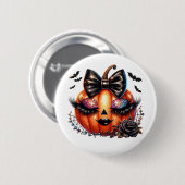 Badge Rond 5 Cm Halloween Pumpkin  (Devant & derrière)