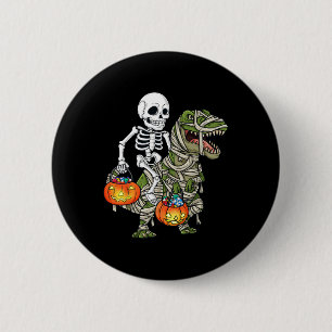 Badge Rond 5 Cm Halloween Skeleton équitation maman Dinosaur T Rex
