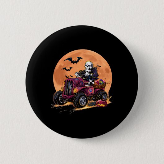 Badge Rond 5 Cm Halloween Skeleton équitation Monster Truck Toddle (Devant)