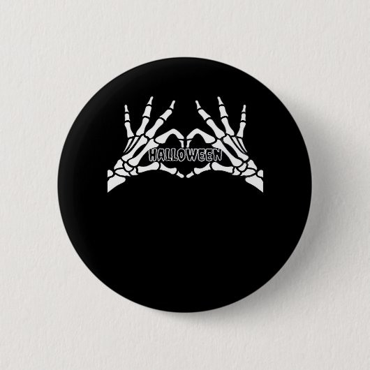 Badge Rond 5 Cm Halloween - Skeleton Hands Heart (Devant)