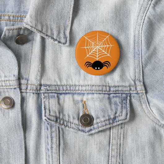 Badge Rond 5 Cm Halloween Spider Web (En situation)