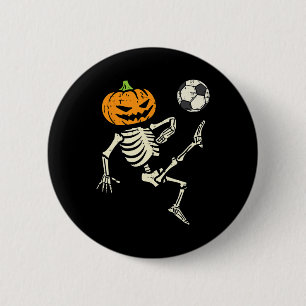 Badge Rond 5 Cm Halloween Squelette de football Costume de footbal
