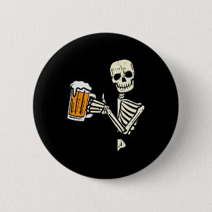 Badge Rond 5 Cm Halloween Squelette Papa Drôle Lazy Costume de crâ