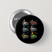 Badge Rond 5 Cm Halloween Squelette Zombie équitation Monster Cami (Devant & derrière)