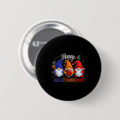 Badge Rond 5 Cm Halloween Thanksgiving Christmas Happy Hallothanks (Devant & derrière)