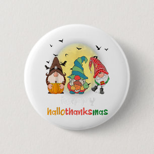 Badge Rond 5 Cm Halloween Thanksgiving Noël Happy HalloThanks