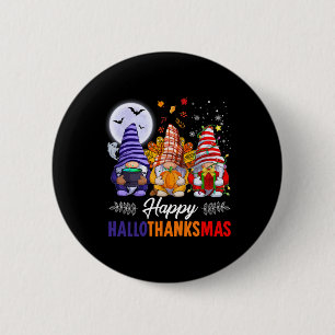 Badge Rond 5 Cm Halloween Thanksgiving Noël Happy HalloThanks