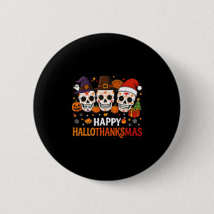 Badge Rond 5 Cm Halloween Thanksgiving Noël Joyeux Hallothanks