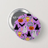 Badge Rond 5 Cm Halloween thème collage toss Motif violet (Devant & derrière)