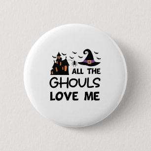 Badge Rond 5 Cm Halloween Tous Les Gouls M'Aiment Anniversaire