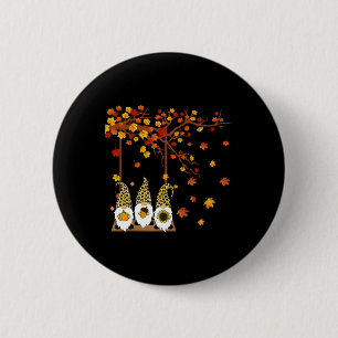 Badge Rond 5 Cm Halloween Trois Gnomes Casquette Leopard Citrouill