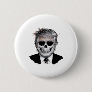 Badge Rond 5 Cm Halloween Trump Orange Américain Horreur Party Cos