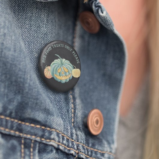 Badge Rond 5 Cm Halloween Turquoise Citrouille de sensibilisation 