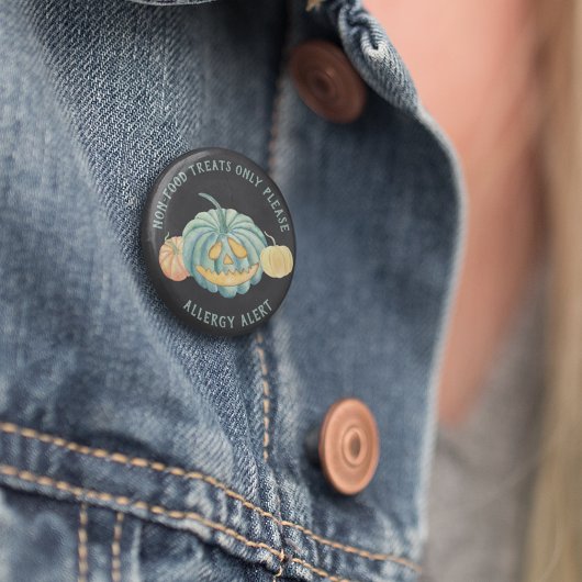 Badge Rond 5 Cm Halloween Turquoise Citrouille de sensibilisation 