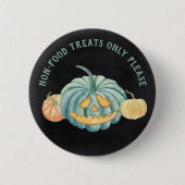 Badge Rond 5 Cm Halloween Turquoise Citrouille de sensibilisation  (Devant)
