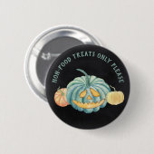 Badge Rond 5 Cm Halloween Turquoise Citrouille de sensibilisation  (Devant & derrière)