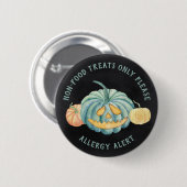 Badge Rond 5 Cm Halloween Turquoise Citrouille de sensibilisation  (Devant & derrière)