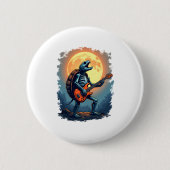 Badge Rond 5 Cm Halloween Turtle Skeleton Rocker Tee pour Music Lo (Devant)