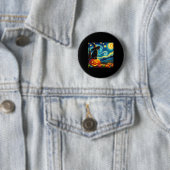 Badge Rond 5 Cm Halloween Van Gogh Starry Nuit Noir Chat Sorcière  (En situation)