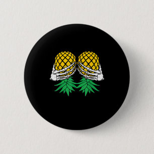 Badge Rond 5 Cm Halloween vers le haut vers le bas de l'ananas squ