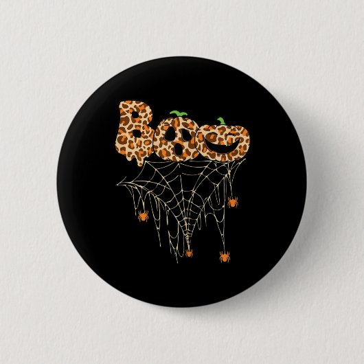 Badge Rond 5 Cm Halloween Vêtements Spider Web Citrouille d'automn (Devant)