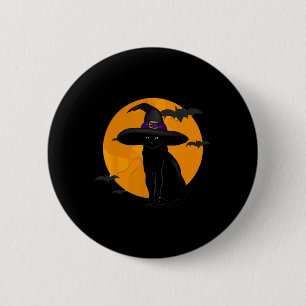 Badge Rond 5 Cm Halloween vintage Cat noir costume sorcière Ha