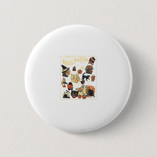 Badge Rond 5 Cm Halloween Vintage Chat Noir Vive Halloween Ta