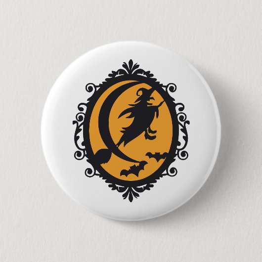 Badge Rond 5 Cm Halloween Witch (Devant)