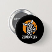Badge Rond 5 Cm Halloween Zebra (Devant & derrière)