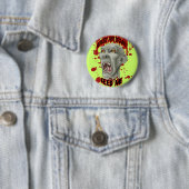 Badge Rond 5 Cm Halloween Zombie Head Button (En situation)