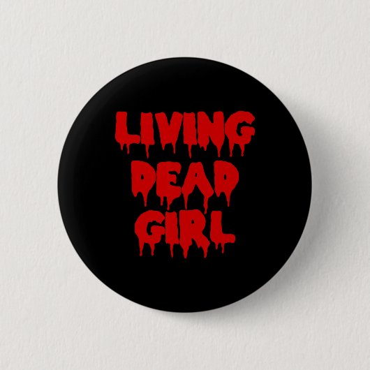 Badge Rond 5 Cm Halloween Zombie sang couler Vidéo Zombie Vivre mo (Devant)
