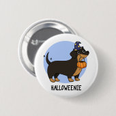 Badge Rond 5 Cm Halloweenie Funny Saucisson Chien Pun (Devant & derrière)