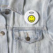 Badge Rond 5 Cm Halo de visage (En situation)