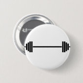 Badge Rond 5 Cm Haltère d'haltérophilie (Devant & derrière)