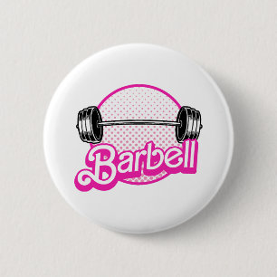 Badge Rond 5 Cm Haltère - rose