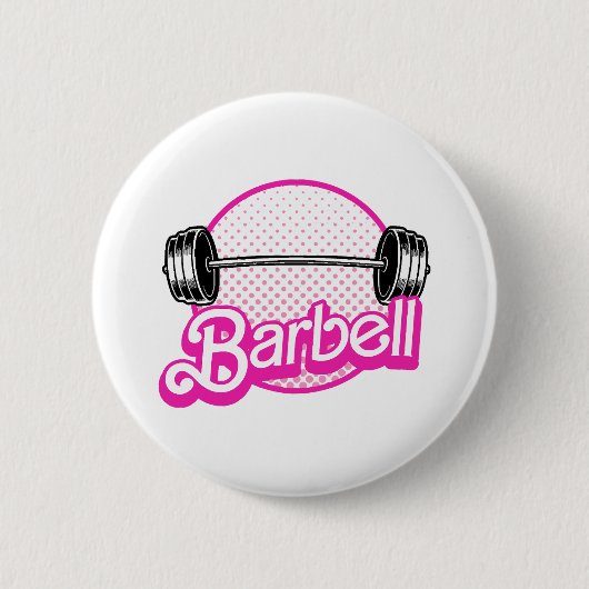 Badge Rond 5 Cm Haltère - rose (Devant)