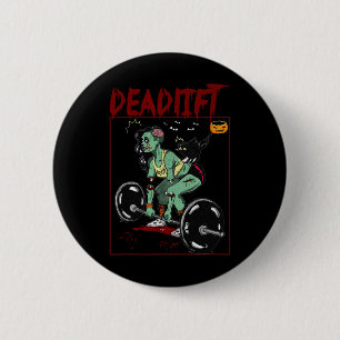 Badge Rond 5 Cm Haltérophile squelette de culturisme Fitness Worko