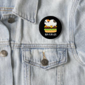 Badge Rond 5 Cm Ham-Purr-Ger Funny Chat Hamburger Pun Dark BG (En situation)
