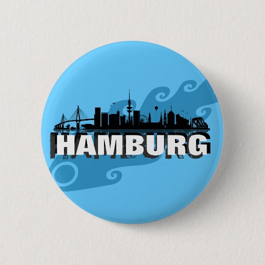 Badge Rond 5 Cm Hambourg Button / Feker / Pin (Devant)