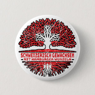 Badge Rond 5 Cm Hambourg Hamburger Schweizer Schweiz Baum Wurzel