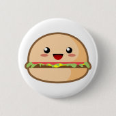 Badge Rond 5 Cm Hamburger de Kawaii (Devant)