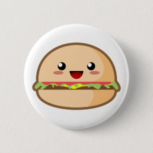 Badge Rond 5 Cm Hamburger de Kawaii