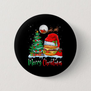 Badge Rond 5 Cm Hamburger portant Noël Noël Noël - Joyeux Noël