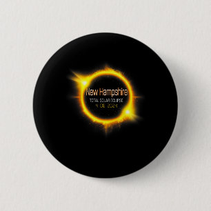Badge Rond 5 Cm Hampshire Total Solar Eclipse America 04.08 avril.