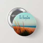 Badge Rond 5 Cm Hamptons Beach Long Island New York (Devant & derrière)
