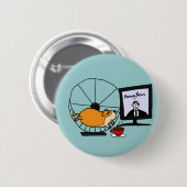 Badge Rond 5 Cm Hamster drôle DE X/Y sur une satire de roue (Devant & derrière)