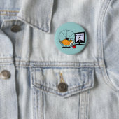 Badge Rond 5 Cm Hamster drôle DE X/Y sur une satire de roue (En situation)