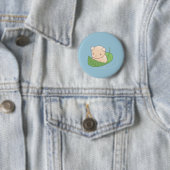 Badge Rond 5 Cm Hamster mignon de la souris flottant sur une feuil (En situation)