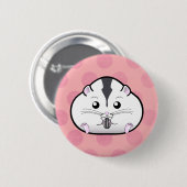Badge Rond 5 Cm Hamster nain russe semi-blanc potelé (Devant & derrière)