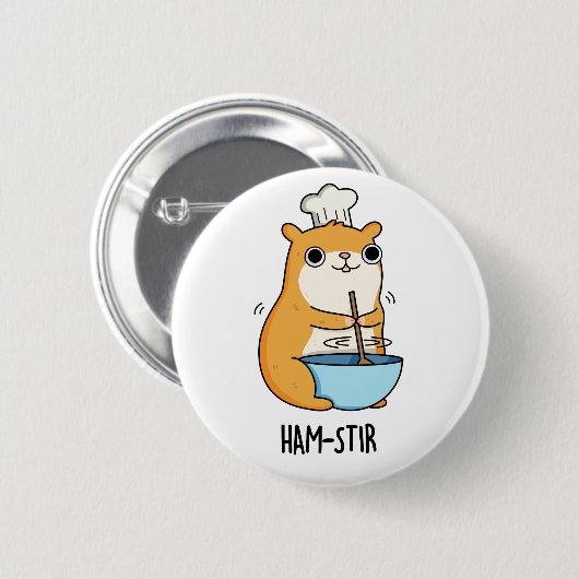 Badge Rond 5 Cm Hamstir Funny Hamster Pun (Devant & derrière)